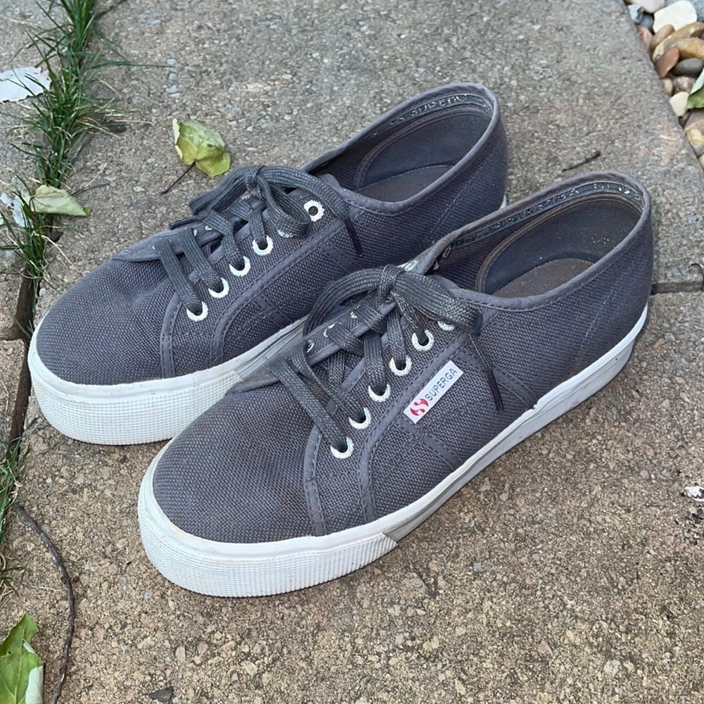 Superga Grey Platform sneakers